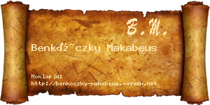 Benkóczky Makabeus névjegykártya